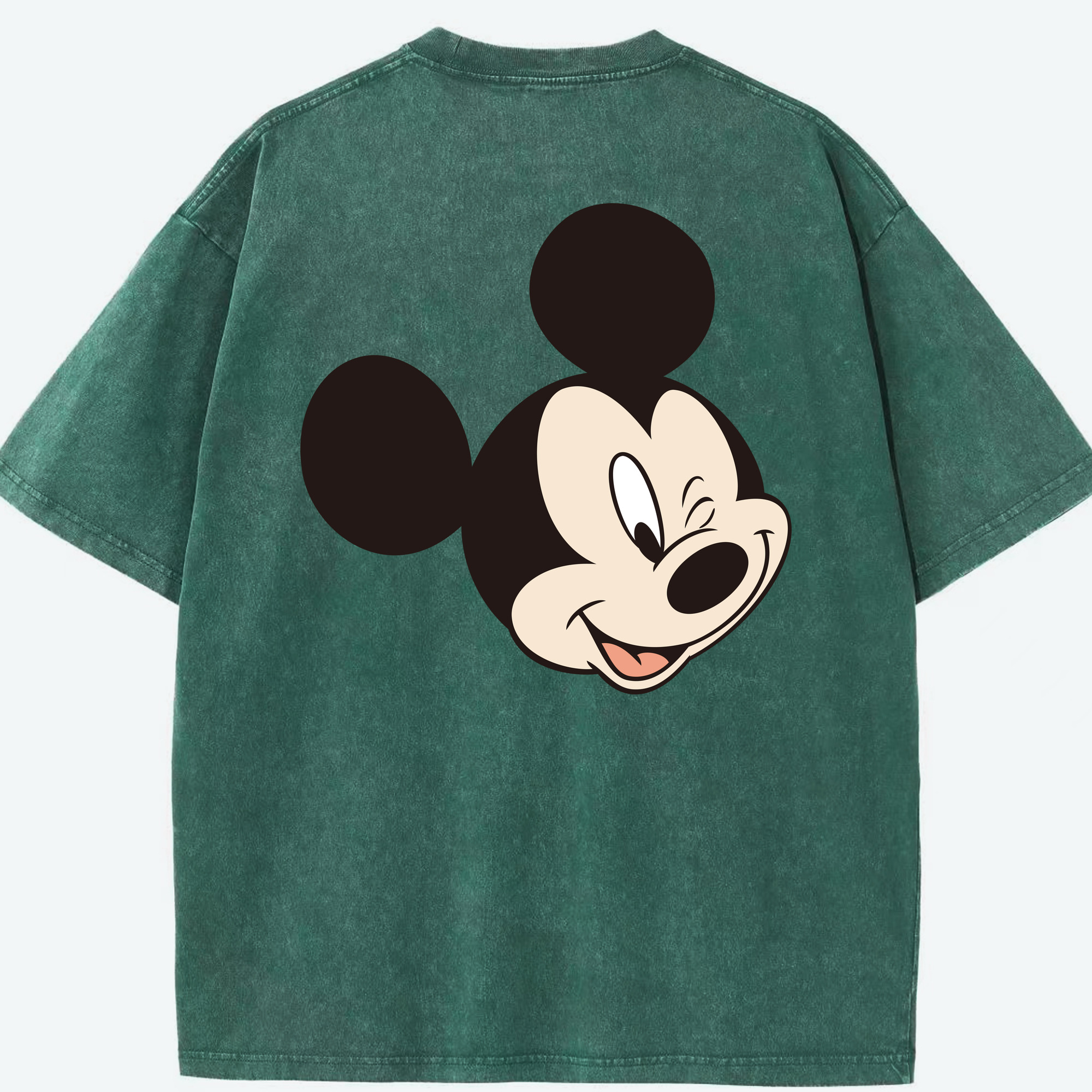（画像用） ミッキーマウス Mickey Mouse 綿100% ヴィンテージ風 半袖Tシャツ（背面プリント）